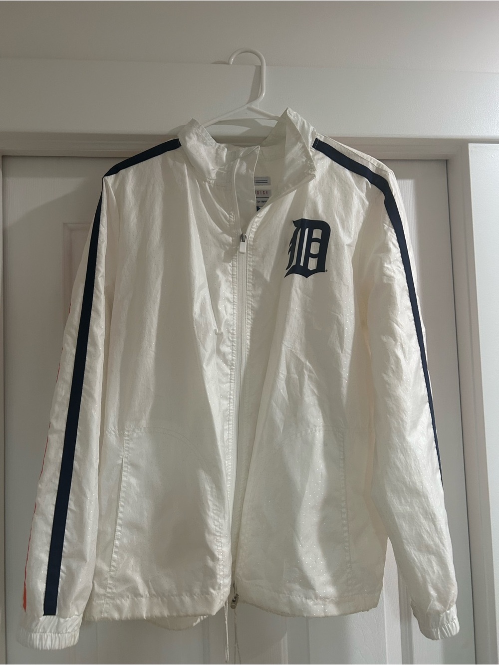 Detroit Tigers Lightweight Windbreaker Jacket with silver polka dots